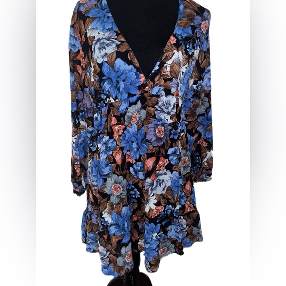 Zara Multicolor Blue Floral Dress - Picture 1 of 3